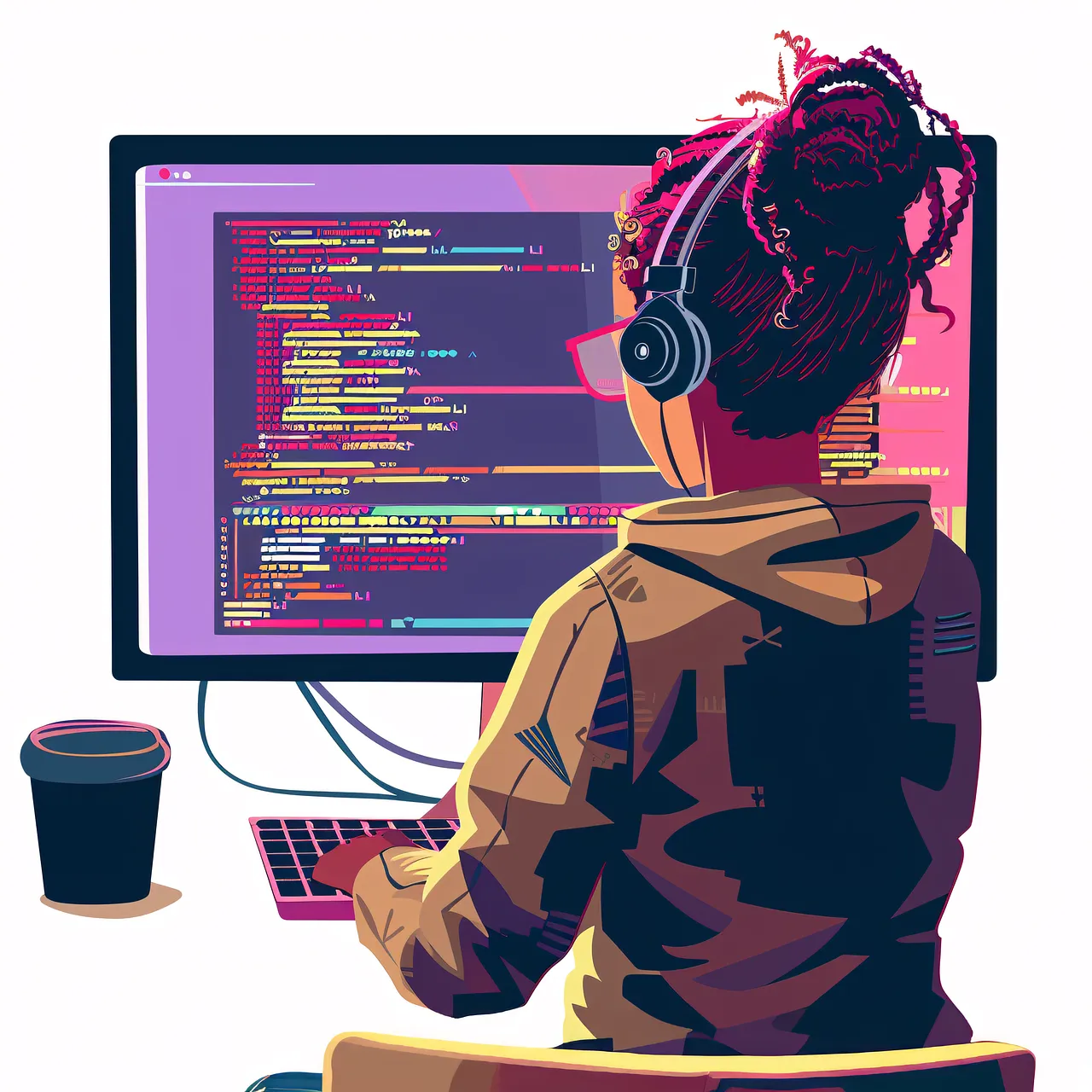 Woman coding