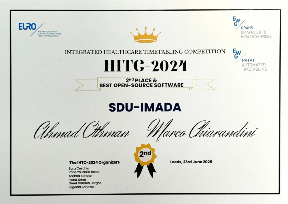 Award certificate